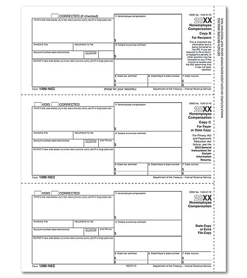 1099-NEC Laser Misc Income (3 up)