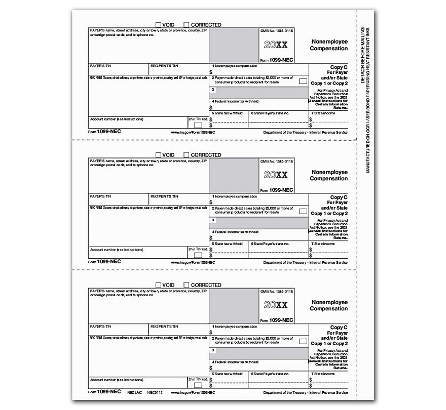 Laser 1099-NEC Payer/State Copy C