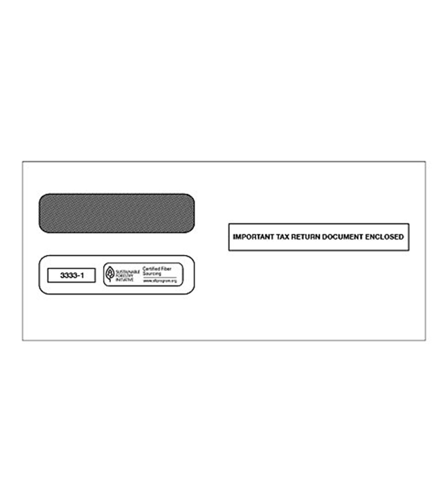 3-Up Horizontal Laser W-2 Double-Window Envelope