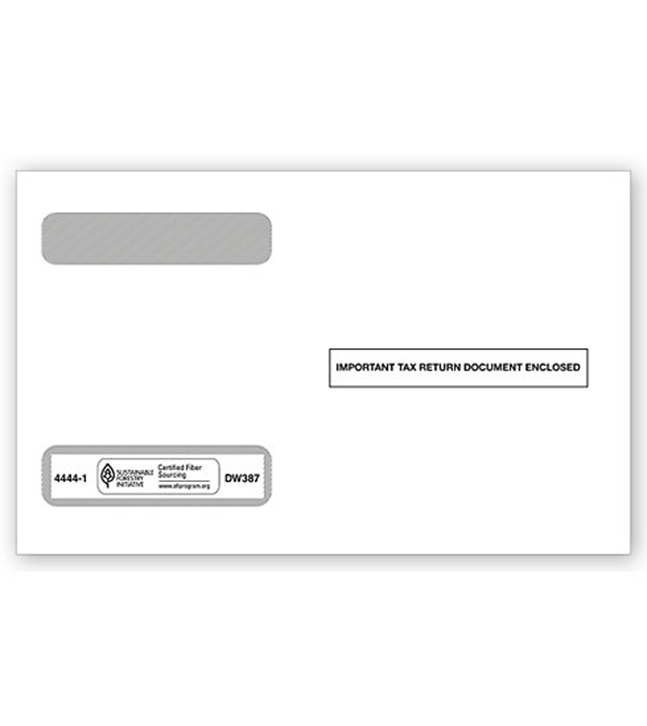 4-Up Horizontal Laser W-2 Double-Window Envelope