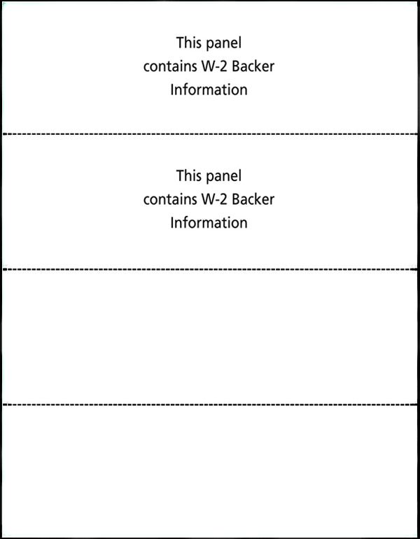 W-2 Blank Laser Forms, 4 UP (Horizontal)