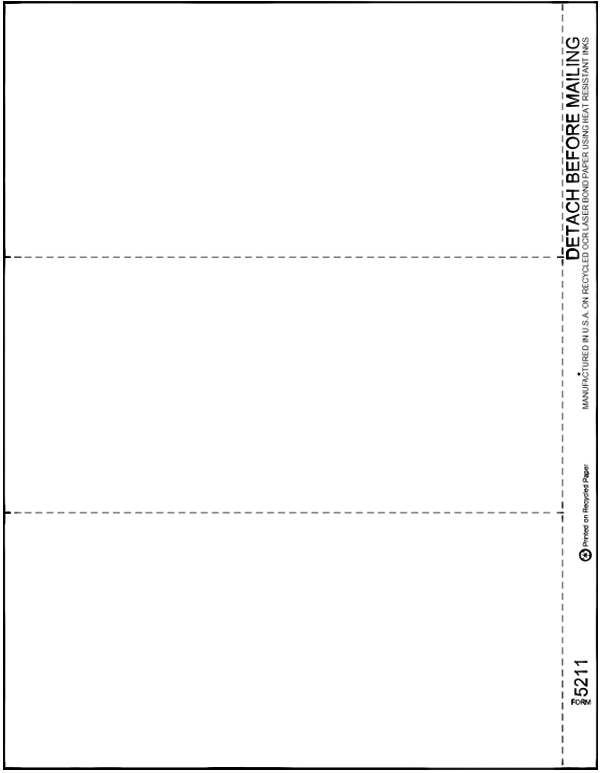 W-2 Blank Laser Forms  (3 UP w/Horizontal Perf)