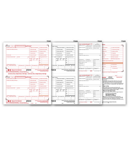 4-Up Laser W-2 Set , 6-part