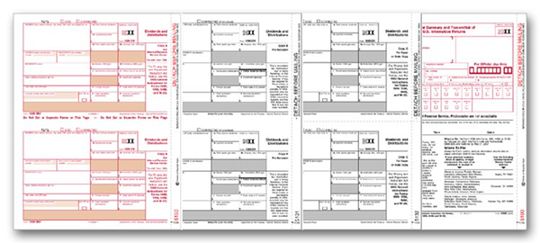 1099-DIV Laser  Dividend Income Sets (4- Part)