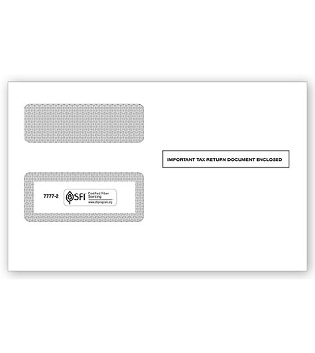 1099 2-Up Double-Window Envelope, Self-Seal