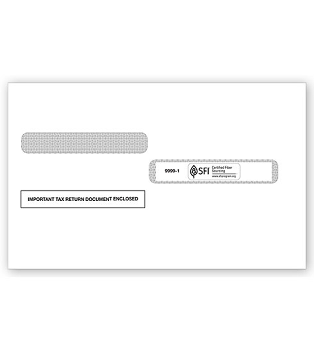 4-Up Box Laser W-2 Double-Window Envelope