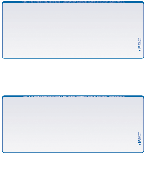 2 Per Page Top Blank Laser Checks (8.5" x 11")