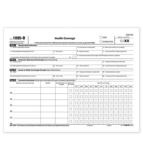 1095-B IRS Copy Health Insurance Offer and Coverage