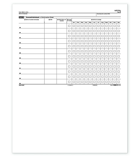 1095-C Continuation - Employee Copy