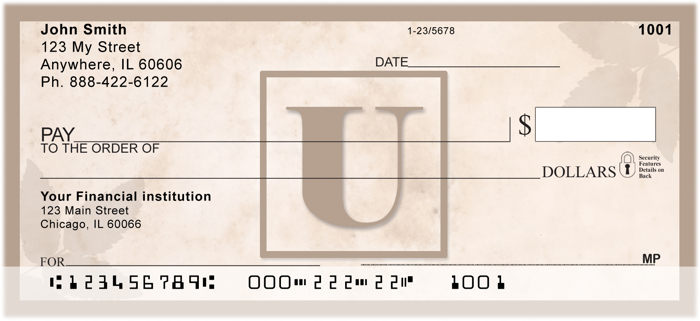 Simplistic Monogram U<br>MONO-01U