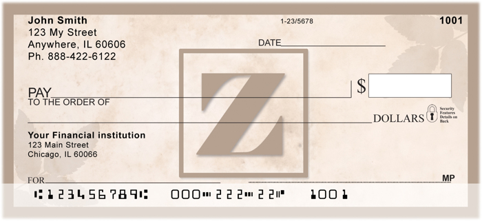 Simplistic Monogram Z<br>MONO-01Z