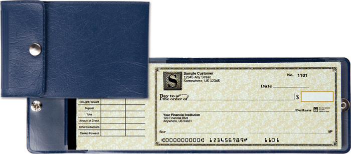 Vinyl Checkbook Cover - End Stub